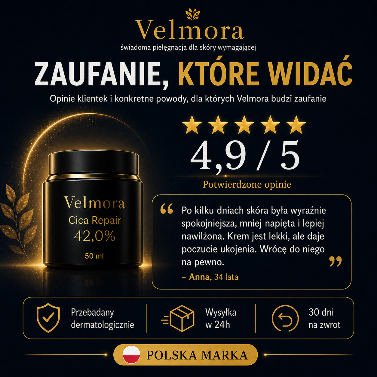 Velmora Trust - certyfikaty i oceny